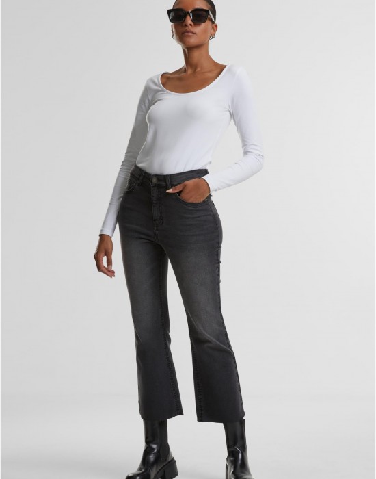 Дамски Дънки Ladies Cropped Flared Denim Pants black washed 29