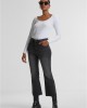 Дамски Дънки Ladies Cropped Flared Denim Pants black washed 29