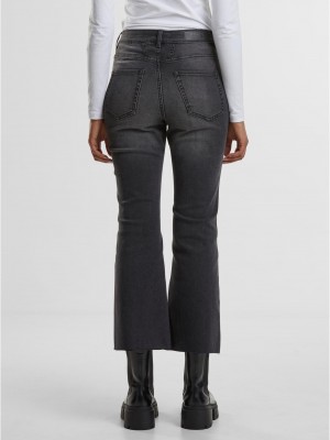 Дамски Дънки Ladies Cropped Flared Denim Pants black washed 29