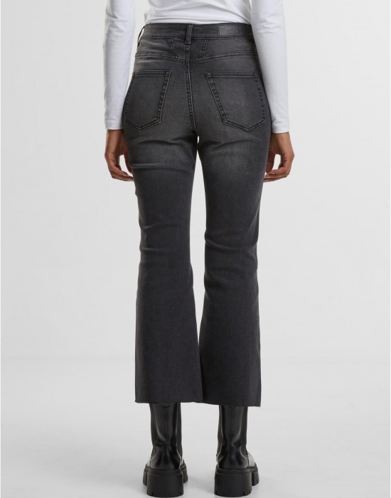 Дамски Дънки Ladies Cropped Flared Denim Pants black washed 29