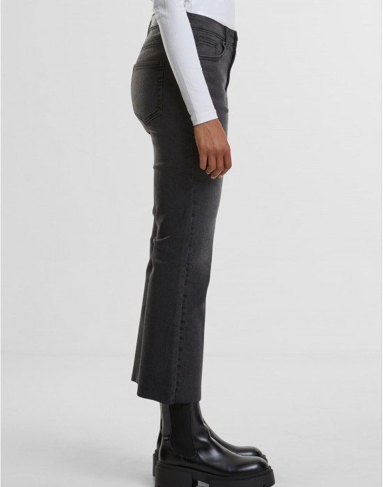 Дамски Дънки Ladies Cropped Flared Denim Pants black washed 29