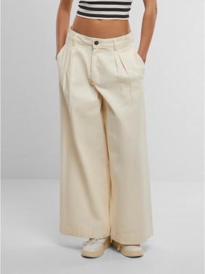 Дамски Дънки Ladies Wide Leg Light Denim Pants whitesand 29