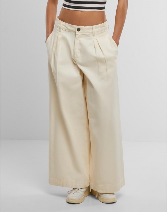 Дамски Дънки Ladies Wide Leg Light Denim Pants whitesand 29