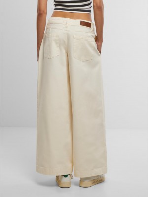 Дамски Дънки Ladies Wide Leg Light Denim Pants whitesand 29