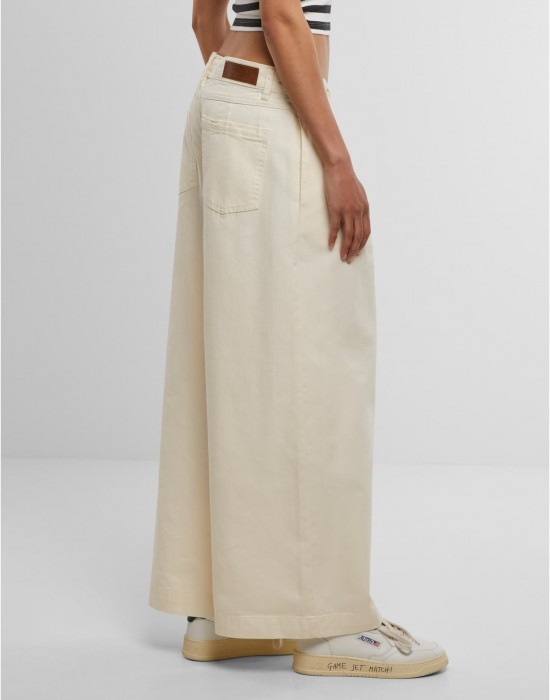 Дамски Дънки Ladies Wide Leg Light Denim Pants whitesand 29