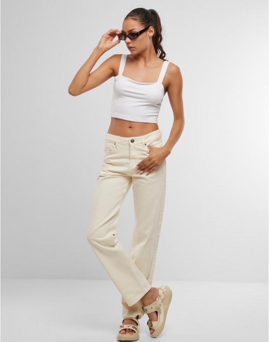 Дамски Дънки Ladies Straight Fit Denim whitesand 29