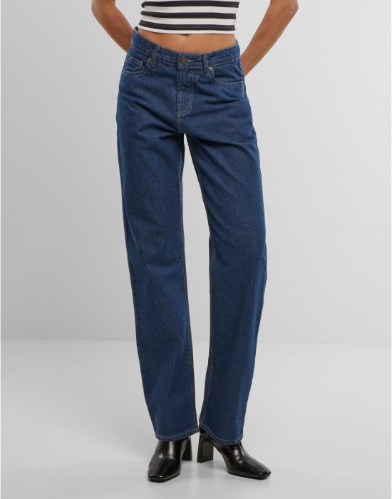 Дамски Дънки Ladies Straight Fit Denim mid deep blue washed 29