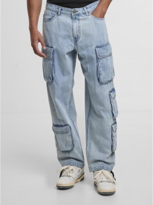 Мъжки Дънки Multi Pocket Denim Cargo new light blue washed 38 Мъжки Дънки Multi Pocket Denim Cargo new light blue washed 38