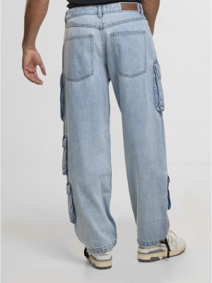 Мъжки Дънки Multi Pocket Denim Cargo new light blue washed 38 Мъжки Дънки Multi Pocket Denim Cargo new light blue washed 38