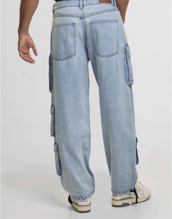 Мъжки Дънки Multi Pocket Denim Cargo new light blue washed 38