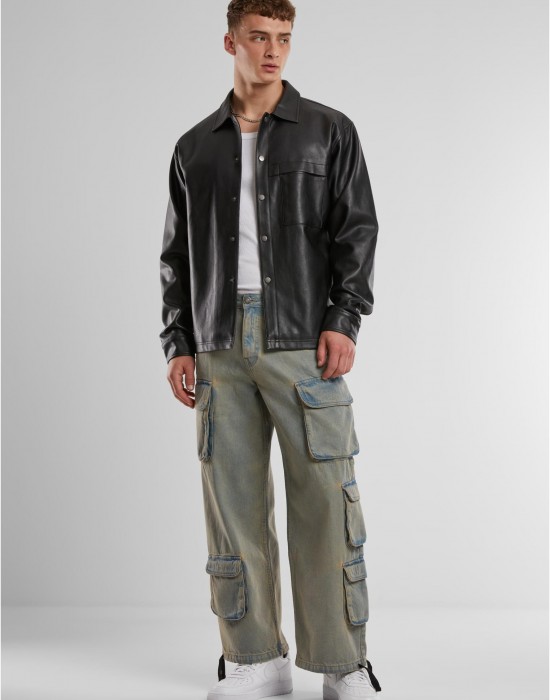 Мъжки Дънки Multi Pocket Denim Cargo new light blue dirty washed 38