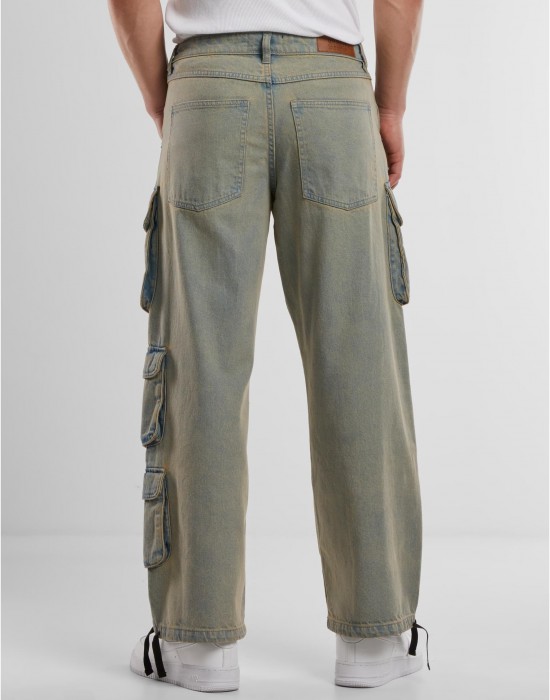 Мъжки Дънки Multi Pocket Denim Cargo new light blue dirty washed 38