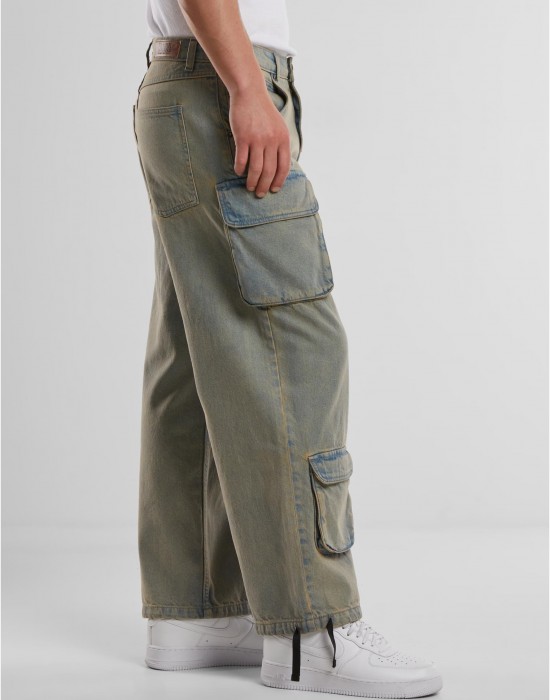 Мъжки Дънки Multi Pocket Denim Cargo new light blue dirty washed 38