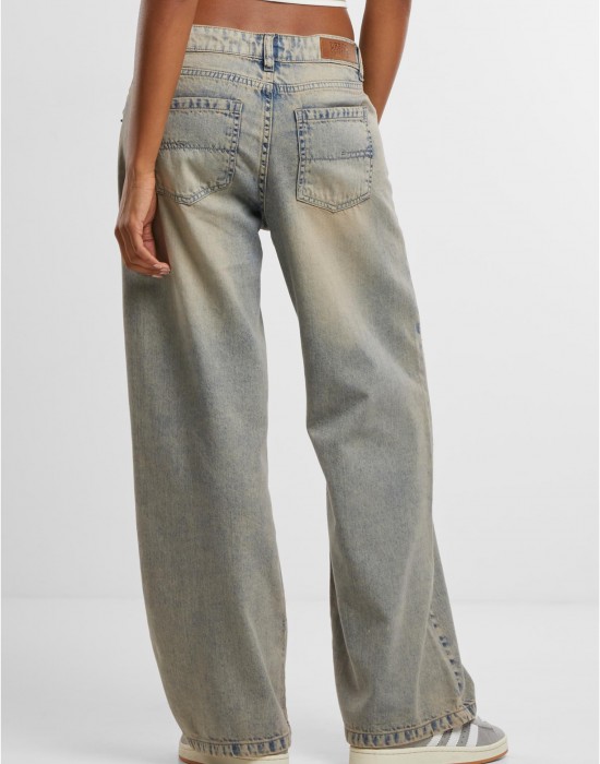 Дамски Дънки Ladies Low Waist Baggy Fit Denim mid grey dirty washed 29