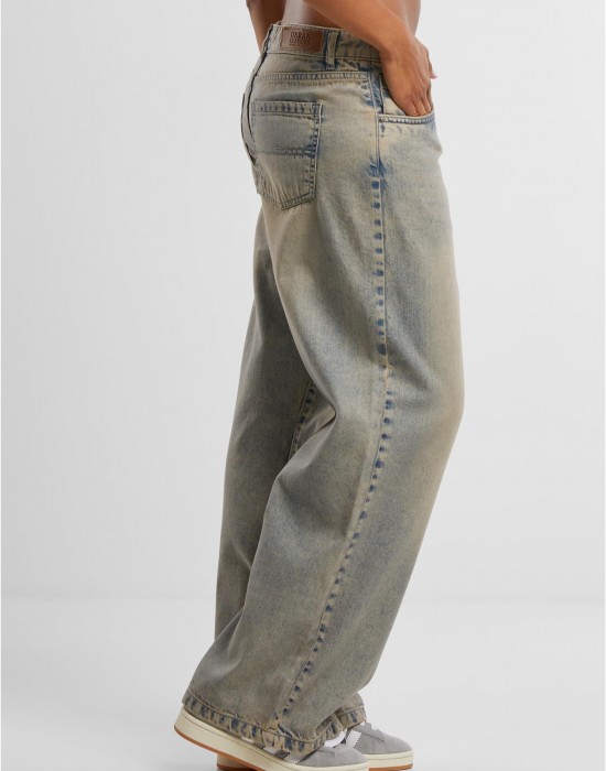 Дамски Дънки Ladies Low Waist Baggy Fit Denim mid grey dirty washed 29