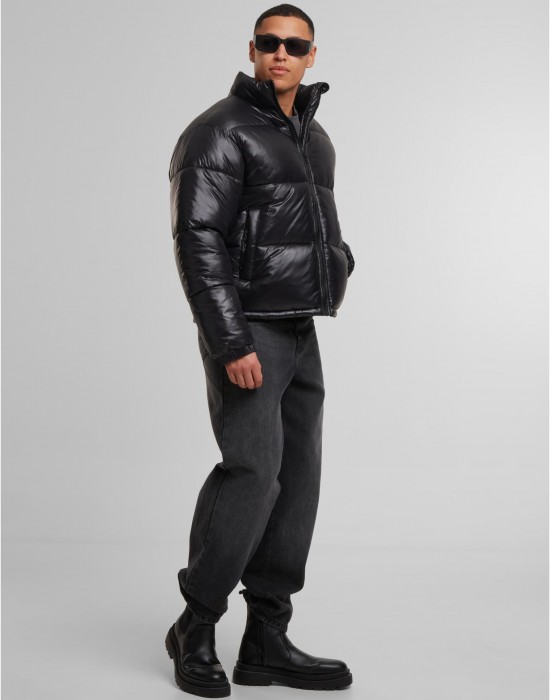 Мъжко Пухено Яке Shiny Puffer Jacket black XXL