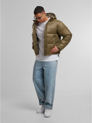 Мъжко Пухено Яке Shiny Puffer Jacket With Hood tiniolive XXL