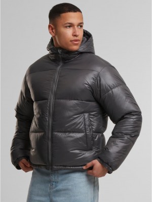 Мъжко Пухено Яке Shiny Puffer Jacket With Hood magnet XXL