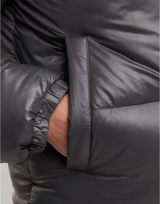 Мъжко Пухено Яке Shiny Puffer Jacket With Hood magnet XXL