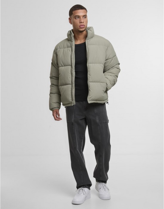 Мъжко Пухено Яке Crinkle Puffer Jacket paleolive XXL