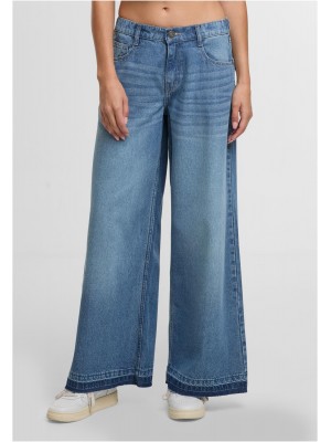 Дамски Дънки Ladies Wide Leg Denim mid deep blue washed 29