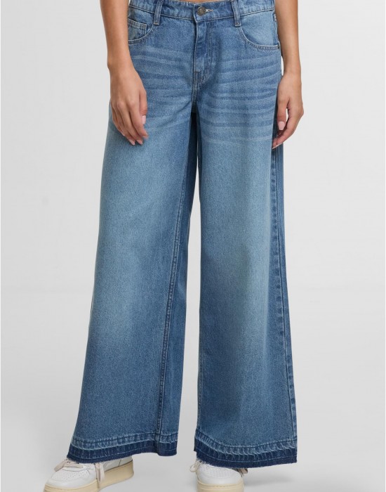 Дамски Дънки Ladies Wide Leg Denim mid deep blue washed 29