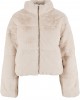Мъжко Пухено Яке Ladies Short Faux Fur Puffer Jacket whitesand XS