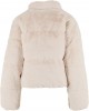 Мъжко Пухено Яке Ladies Short Faux Fur Puffer Jacket whitesand XS