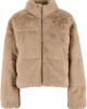 Мъжко Пухено Яке Ladies Short Faux Fur Puffer Jacket wetsand XS
