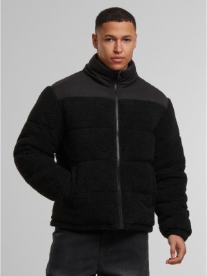 Мъжко Пухено Яке Fabric Mix Teddy Puffer Jacket black XXL