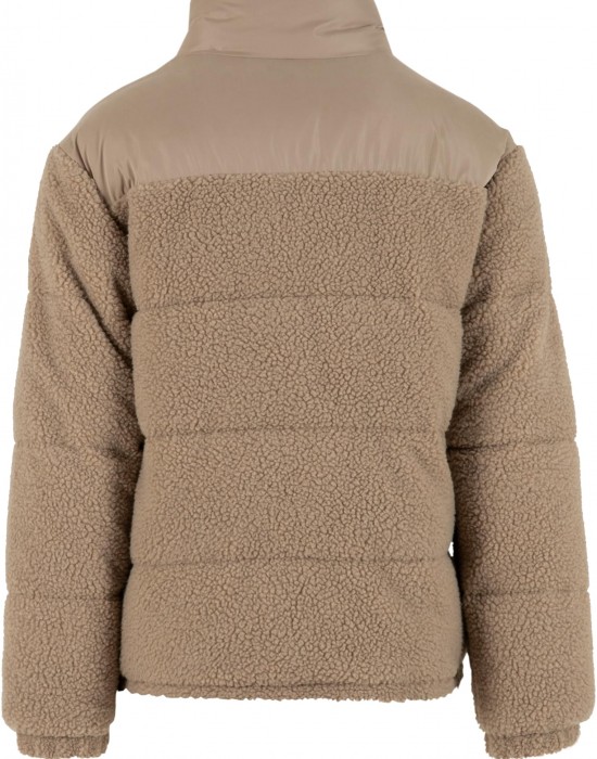 Мъжко Пухено Яке Fabric Mix Teddy Puffer Jacket darktaupe XXL