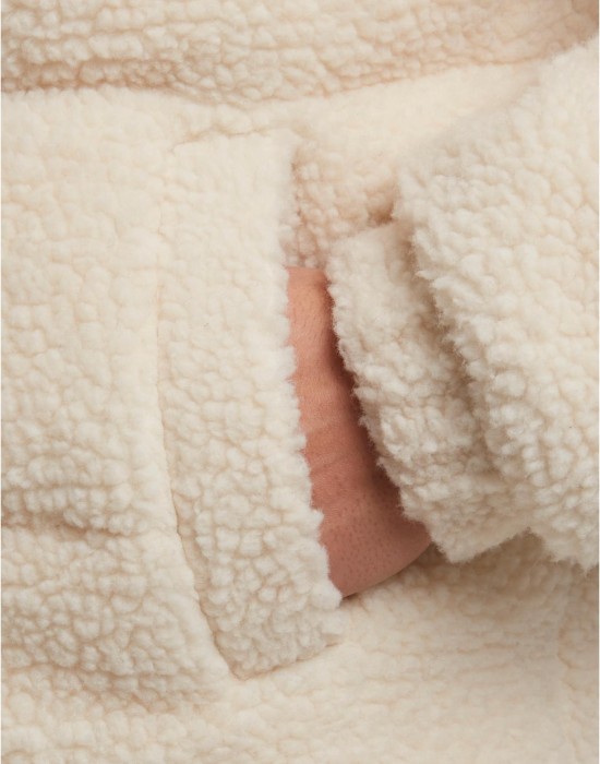 Мъжко Пухено Яке Fabric Mix Teddy Puffer Jacket whitesand XXL