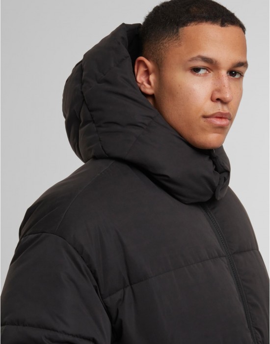 Мъжко Пухено Яке Puffer Jacket With Flap Hood black XXL