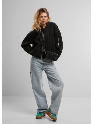 Дамско Бомбър ЯкеLadies Faux Wool Bomber Jacket black XXL Дамско Бомбър ЯкеLadies Faux Wool Bomber Jacket black XXL