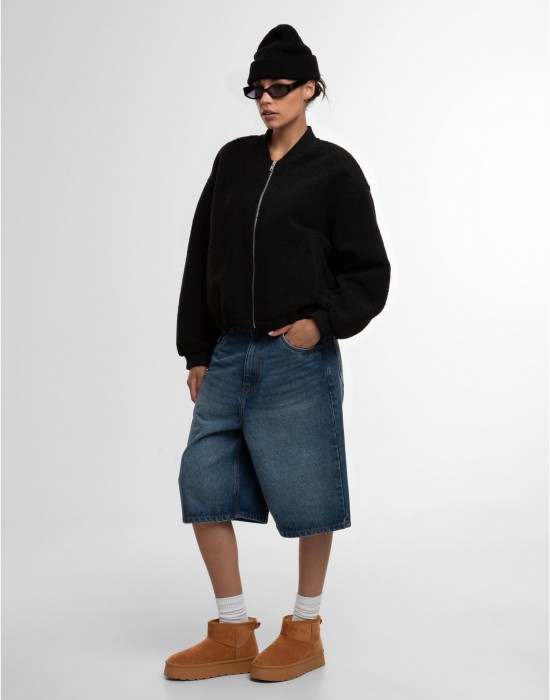 Дамско Бомбър ЯкеLadies Structured Bomber Jacket black XXL