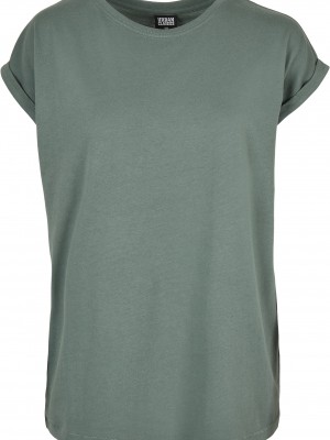 Дамска тениска в зелено от Urban Classics Ladies Extended Shoulder 