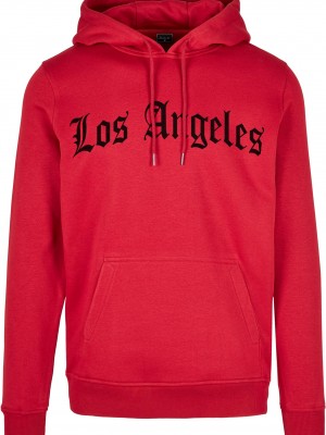 Los Angeles Wording Hoody ruby M
