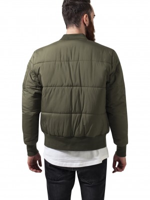 Мъжко яке бомбър Urban Classics в цвят маслина