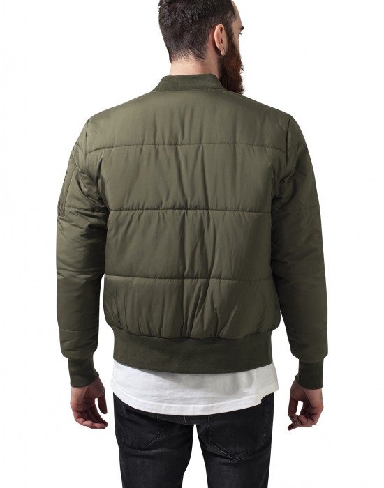 Мъжко яке бомбър Urban Classics в цвят маслина