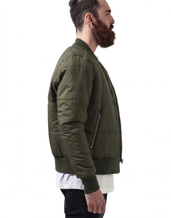 Мъжко яке бомбър Urban Classics в цвят маслина