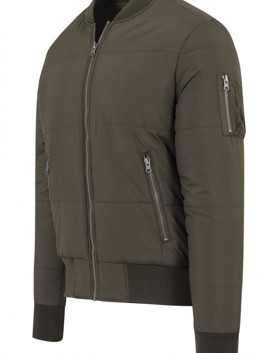 Мъжко яке бомбър Urban Classics в цвят маслина