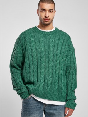 Мъжки плетен пуловер в зелен цвят Urban Classics Boxy Sweater