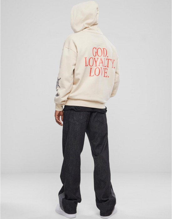 Мъжки суичър в бежов цвят Mister Tee God Loyalty Love
