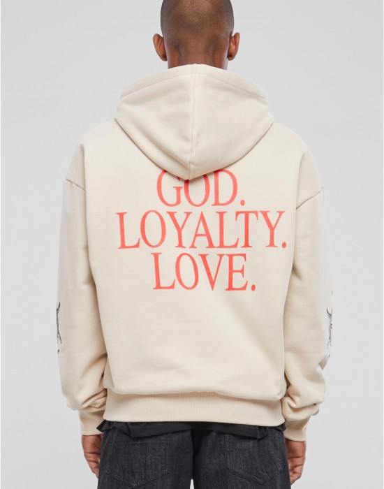 Мъжки суичър в бежов цвят Mister Tee God Loyalty Love