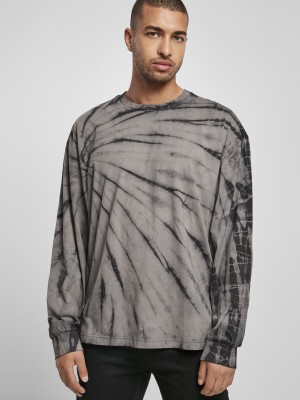 Мъжка блуза в тъмносив цвят Urban Classics Boxy Tye Dye LS