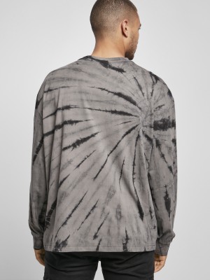 Мъжка блуза в тъмносив цвят Urban Classics Boxy Tye Dye LS
