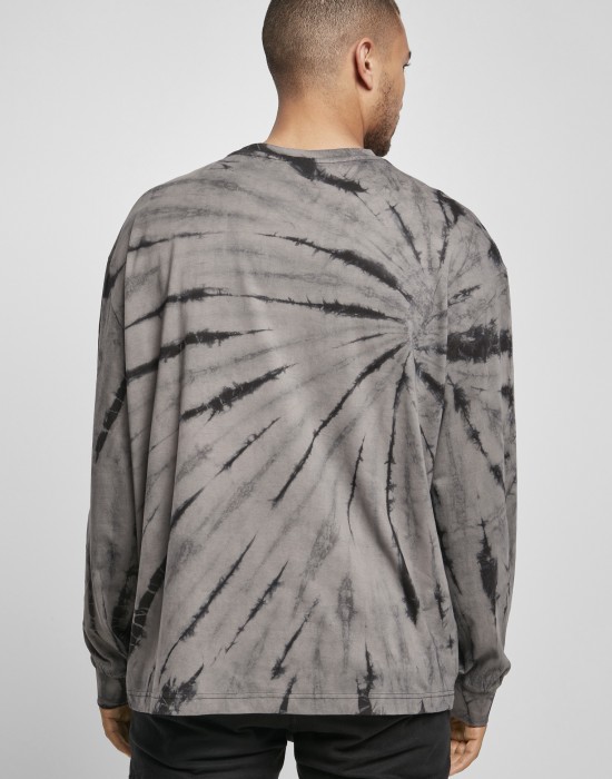 Мъжка блуза в тъмносив цвят Urban Classics Boxy Tye Dye LS