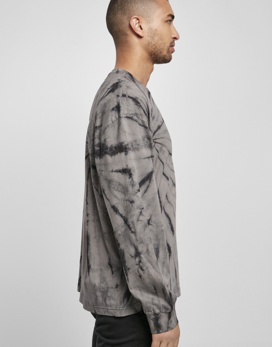 Мъжка блуза в тъмносив цвят Urban Classics Boxy Tye Dye LS