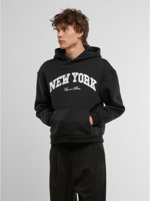 New York Collage Fluffy Hoody black XXL