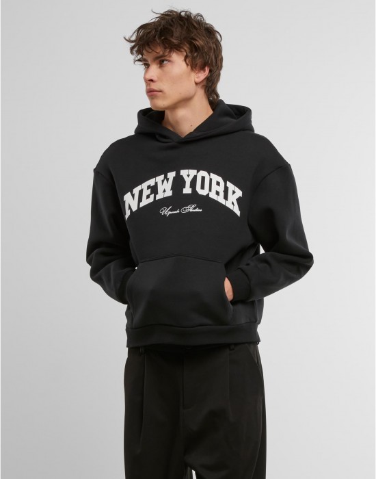 New York Collage Fluffy Hoody black XXL